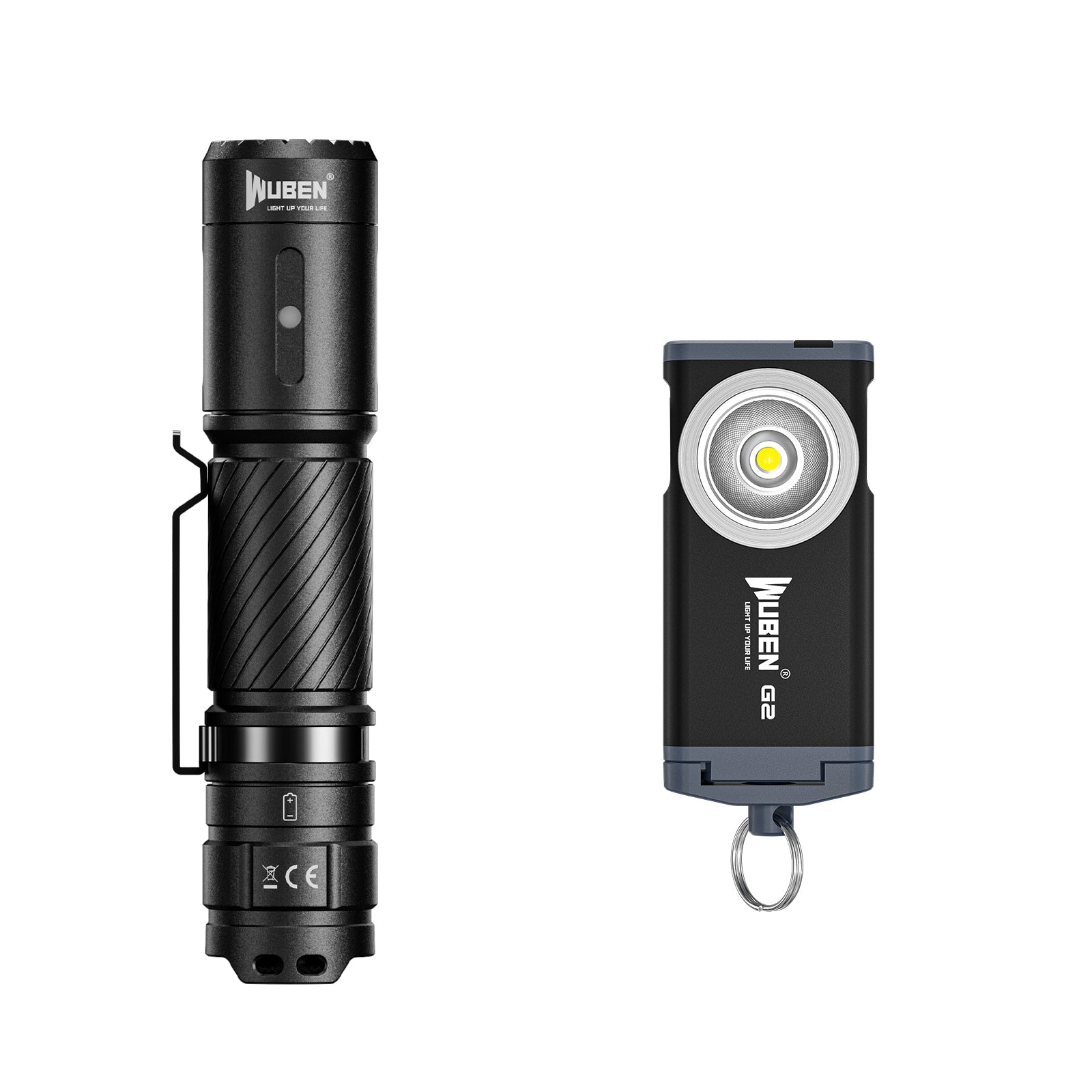 Wuben C3 Rechargeable Tactical Flashlight Bundle Sales C3 Black + G2 Black