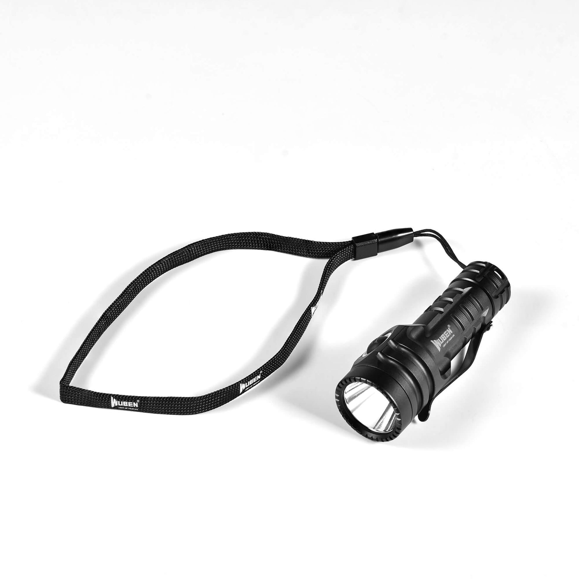 Wuben E6 Small Steel Cannon Strong  Flashlight - With Lanyard