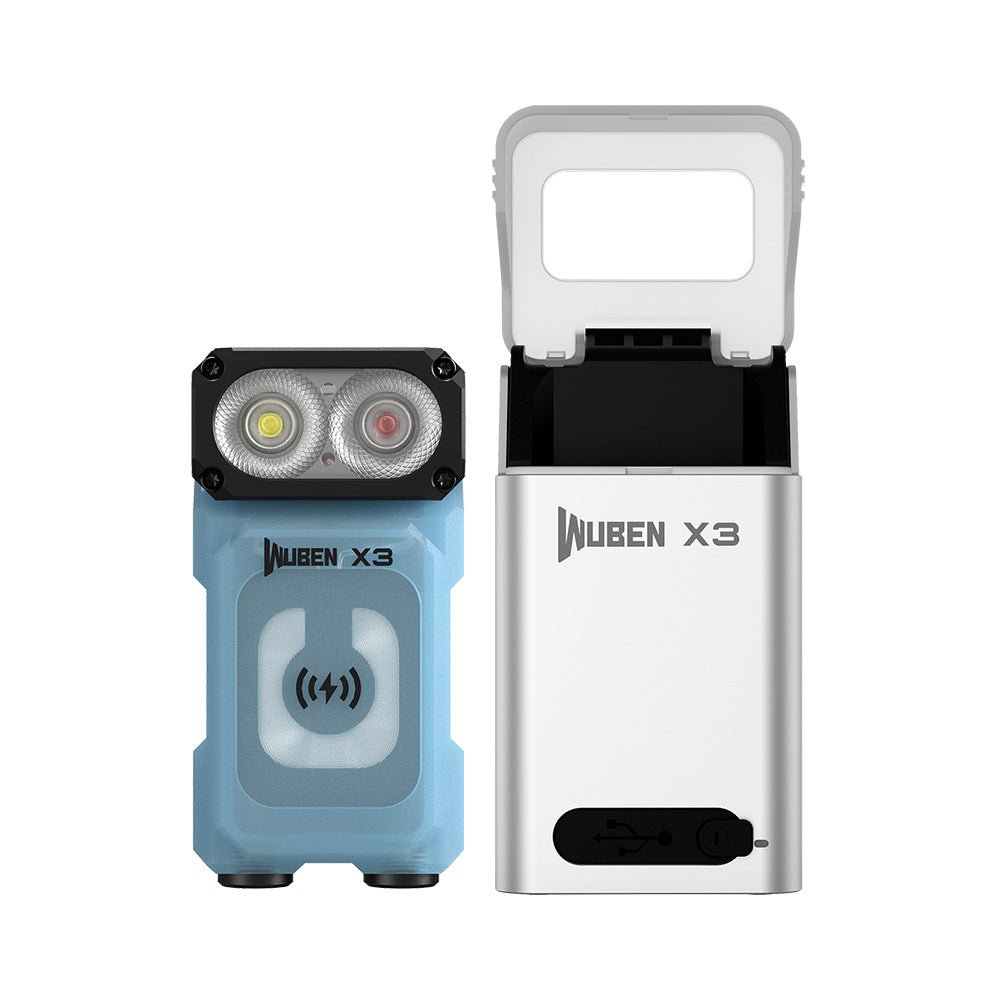 Wuben X3 Best EDC Flashlight Bundle- including Black, White, Blue, and Green