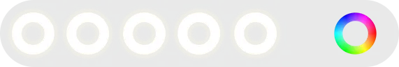 Five white lights and one RGB light
