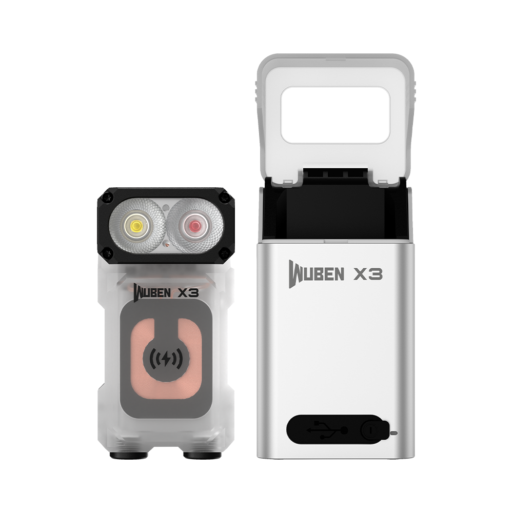 WUBEN X3 First Wireless Charging EDC Mini LED Flashlight 700 Lumens Dual  LEDS