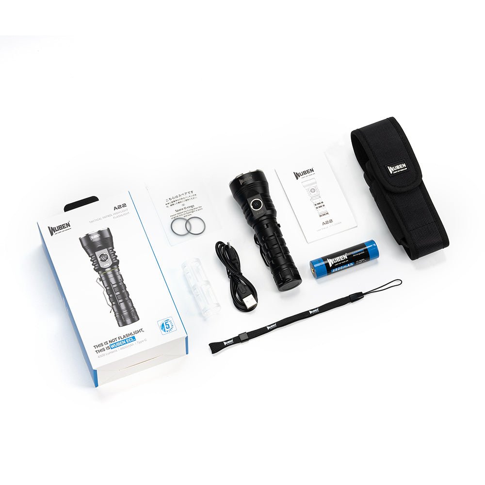 Wuben A22 4500 Lumens Hight Lumen Rechargeable Flashlight