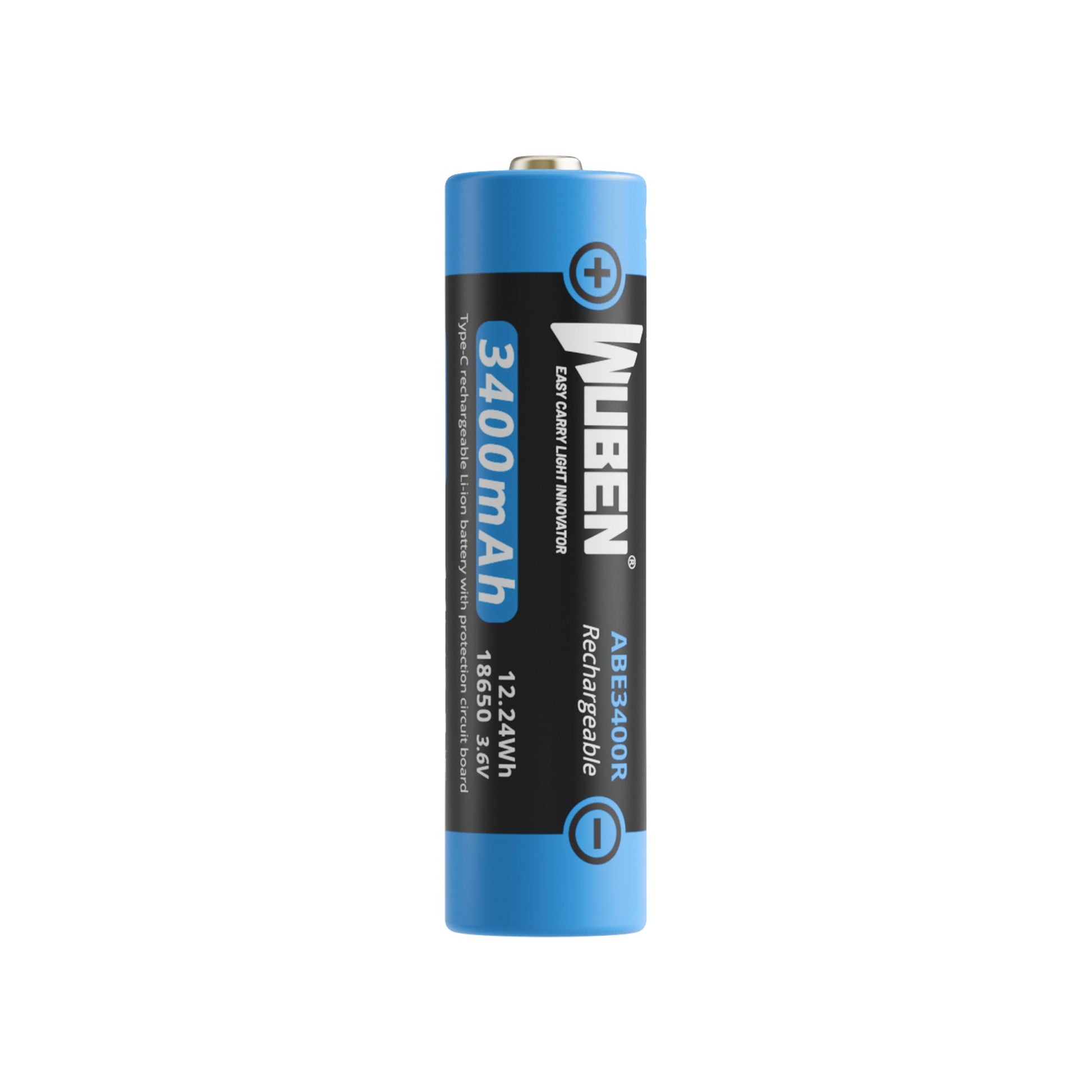 ABE3400 Rechargeable Type-C 18650 Battery - 3400mAh