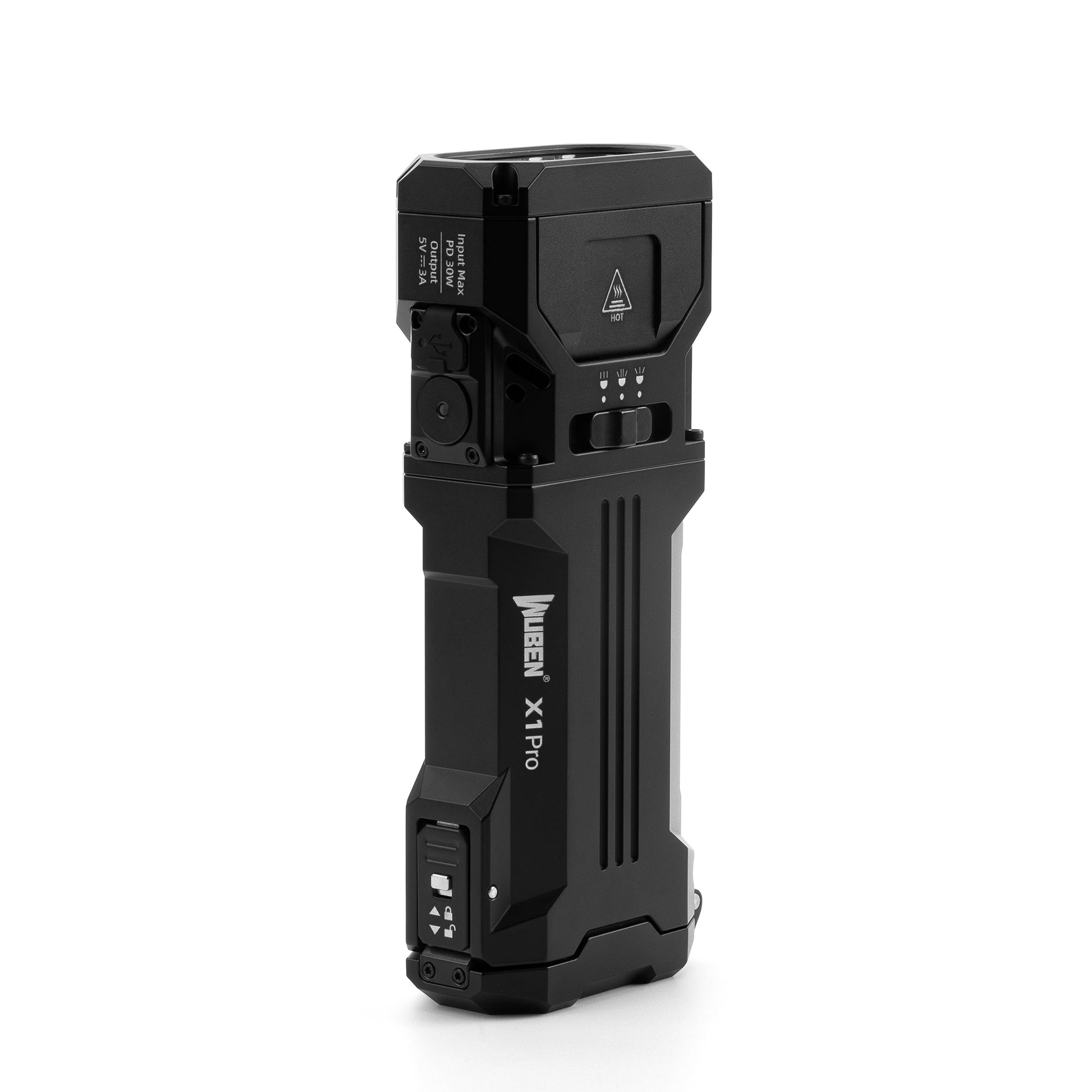 Wuben X1Pro 12300 Lumens Rechargeable EDC Flashlight with Power Bank & Clip, Black