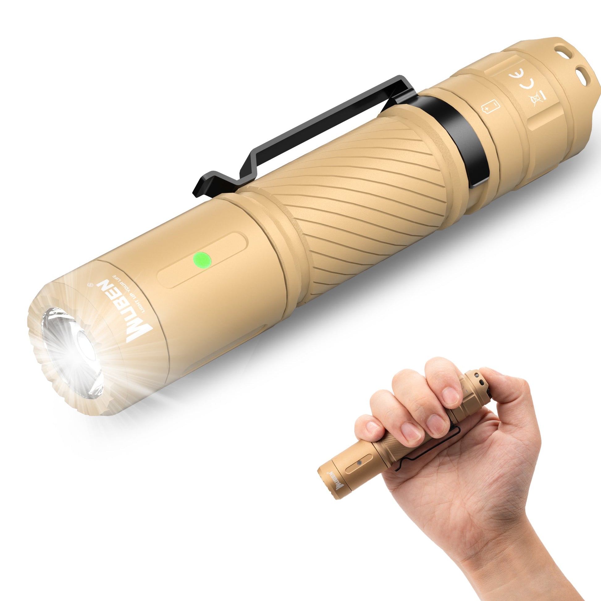 Wuben C3 1200 Lumen Flashlight - High-Quality, Compact Light under 30, Khaki Wuben C3 1200 Lumen Flashlight - High-Quality, Compact Light under 30, Khaki