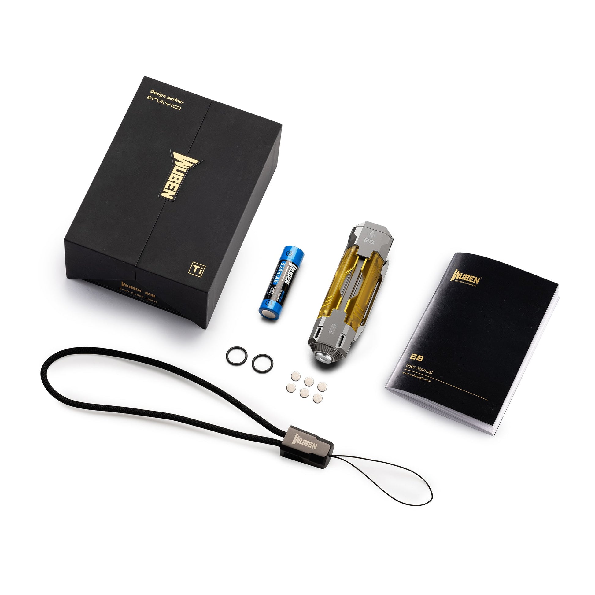 Wuben E8 Compact Magnetic Modular 1300 Lumen EDC Camping Flashlight