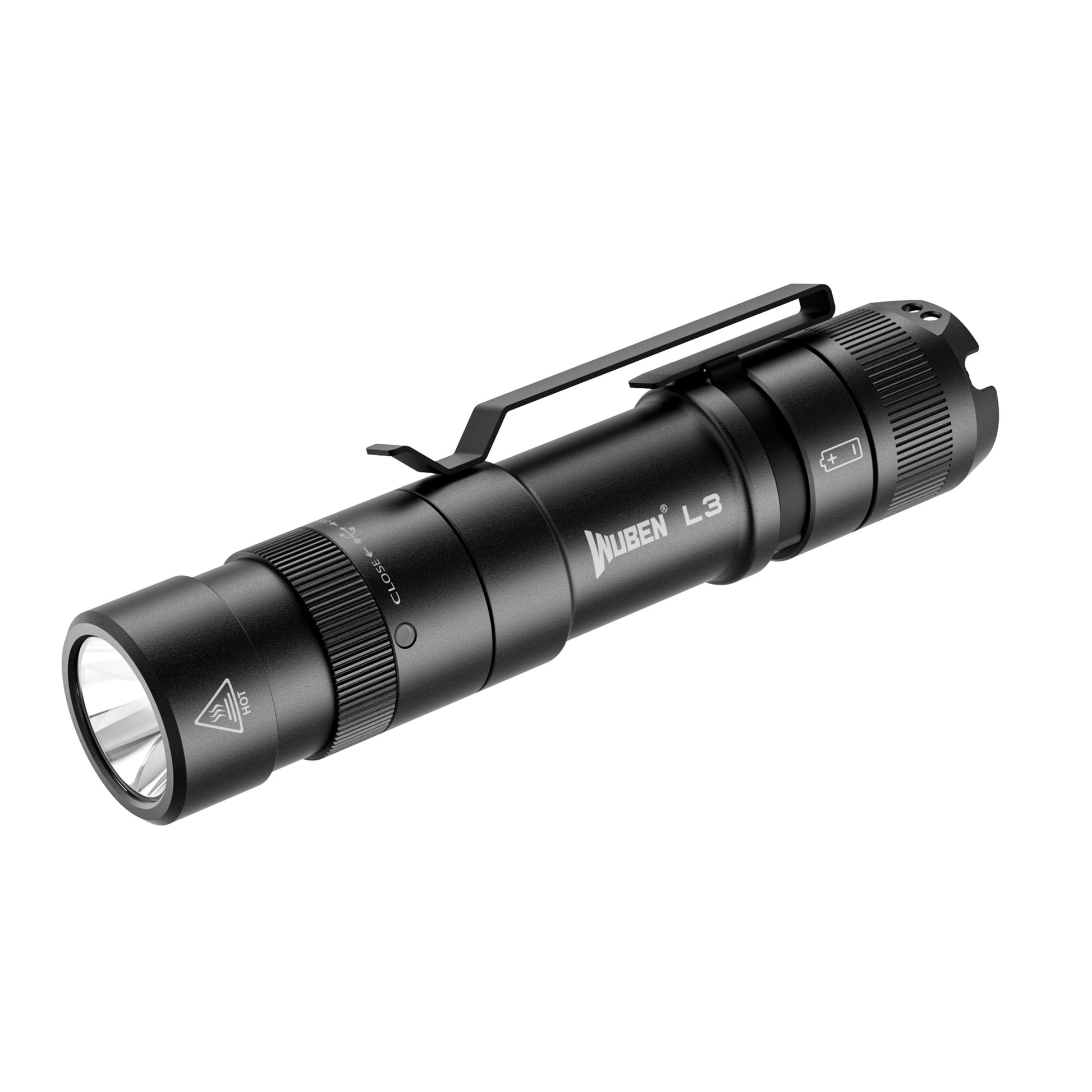 Wuben L3 3000 Lumens EDC Tactical Pocket Flashlight, Black Wuben L3 3000 Lumens EDC Tactical Pocket Flashlight, Black