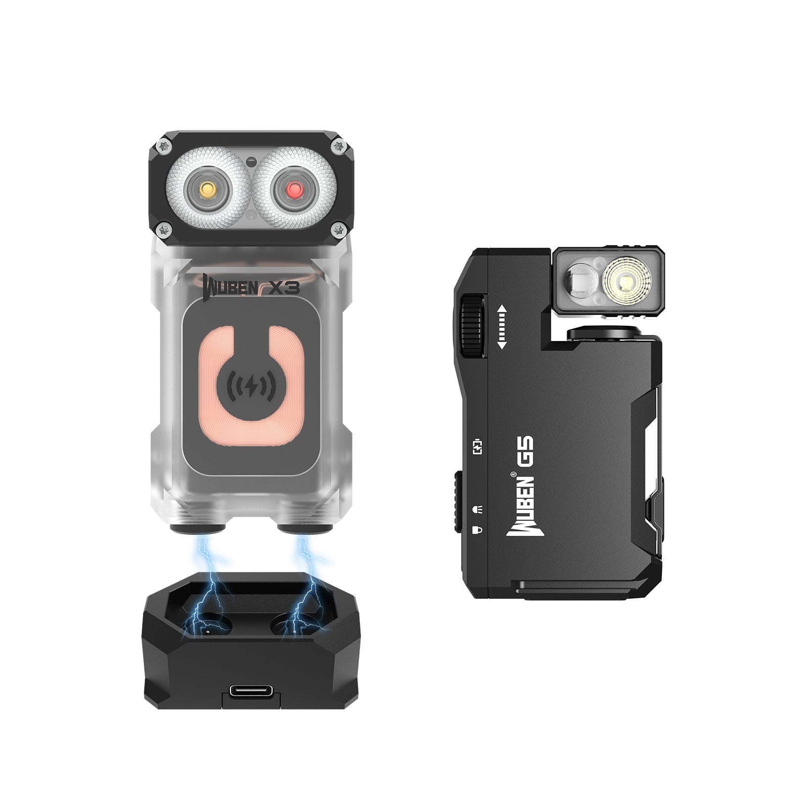 WUBEN Lightok X3 Owl Compact Rechargeable EDC Flashlight（Red and white light）