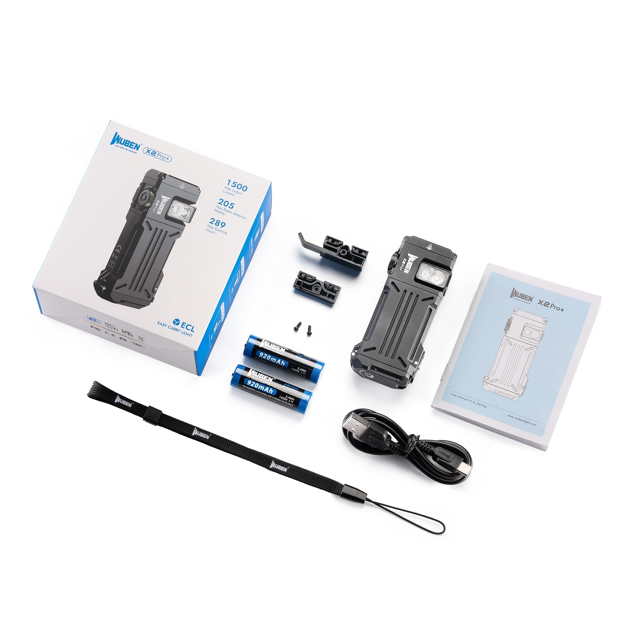 Wuben X2 Pro+ 1500 Lumens Magnetic EDC Flashlight