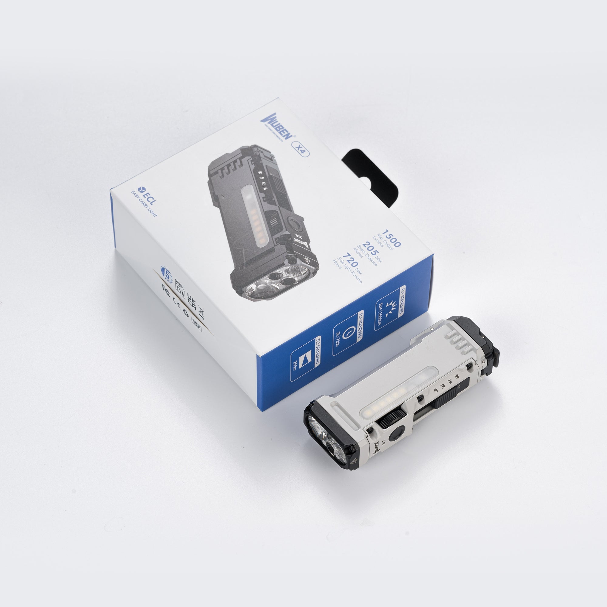 WUBEN X4 懐中電灯 1500ルーメン IP65 Wuben X4 Multi-Function 1500 Lumen Flat EDC Flashlight