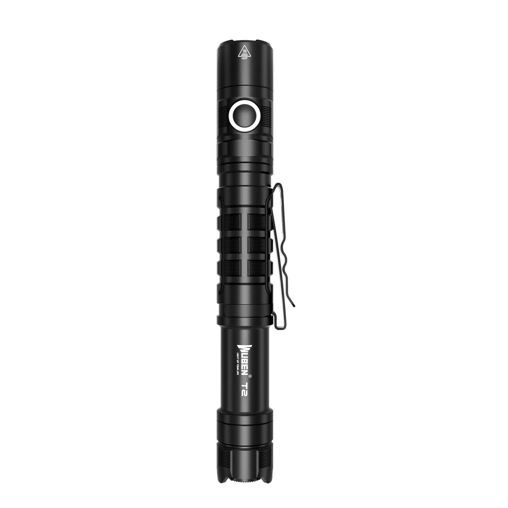 WUBEN T2 LED Tactical Flashlight Momentary-on Tail Switch High 550 Lumens AA Battery IP68 Tactical Flashlights For Self-defense Emergency Outdoor - WUBEN