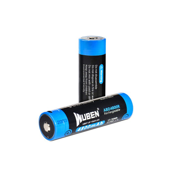ABD4800R 21700 4800mAh with charging socket rechargeable Protected lithium battery - WUBEN