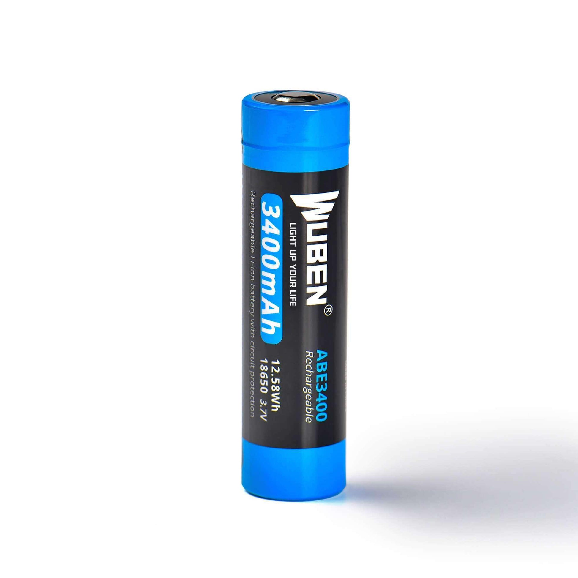ABE3400 18650 3400mAh rechargeable Protected lithium battery - WUBEN