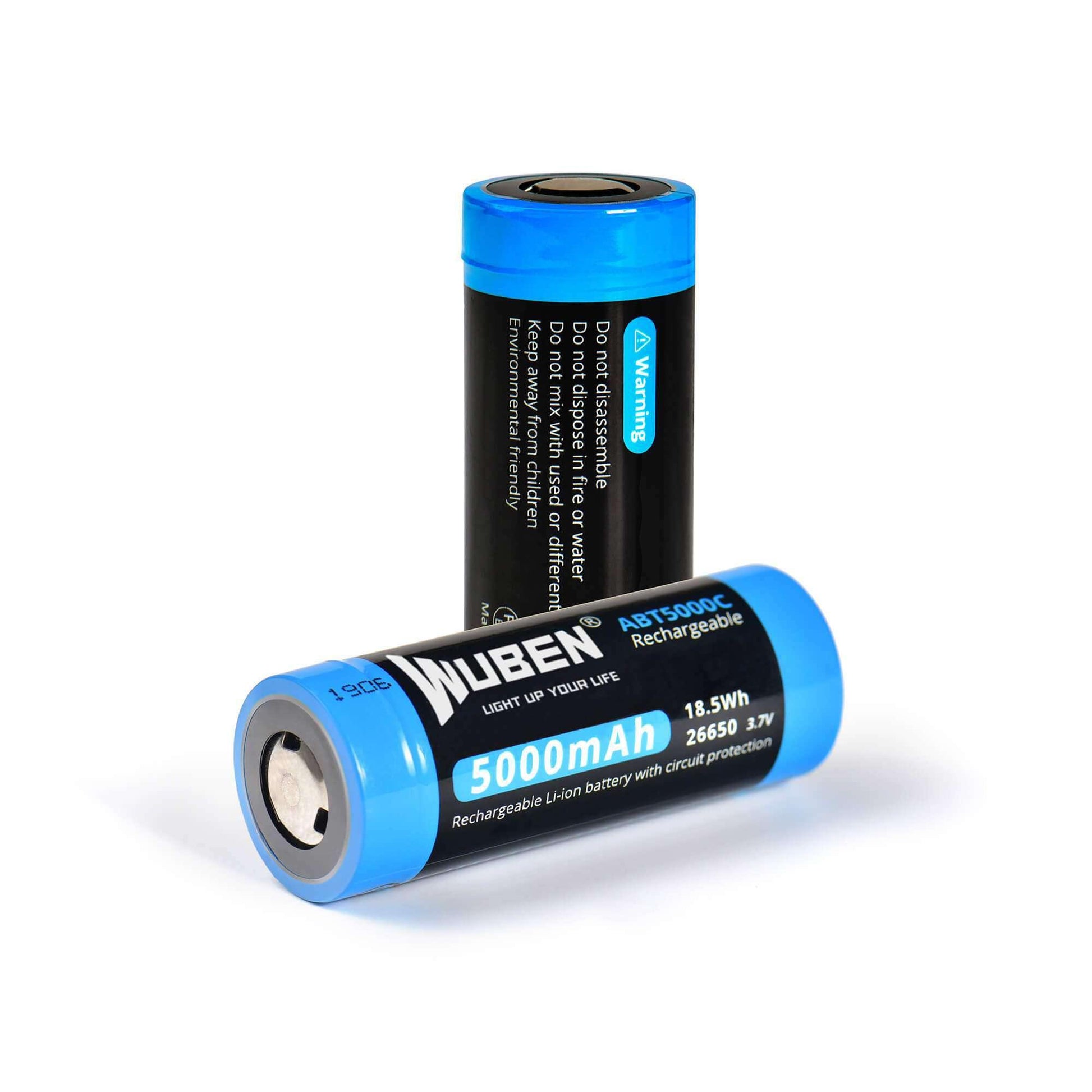 Wuben ABT5000C Best 26650 Battery for Flashlight - 5000mAh