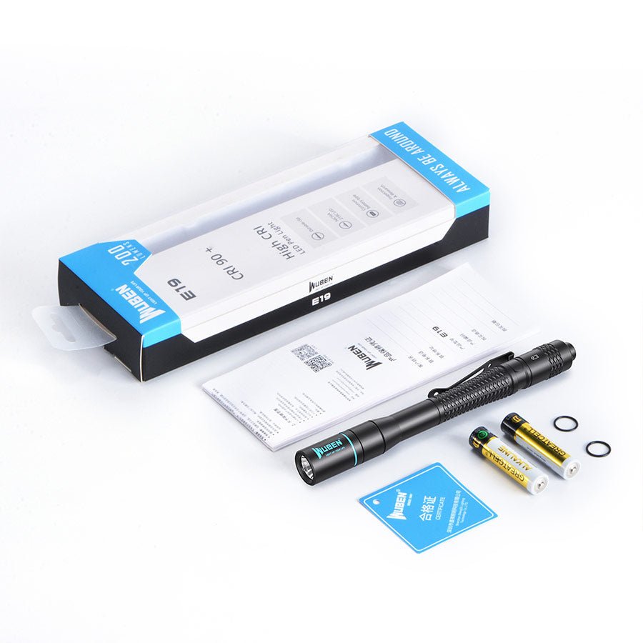 Wuben E19 High CRI Flashlight& Pen Light - 200 Lumens, AAA