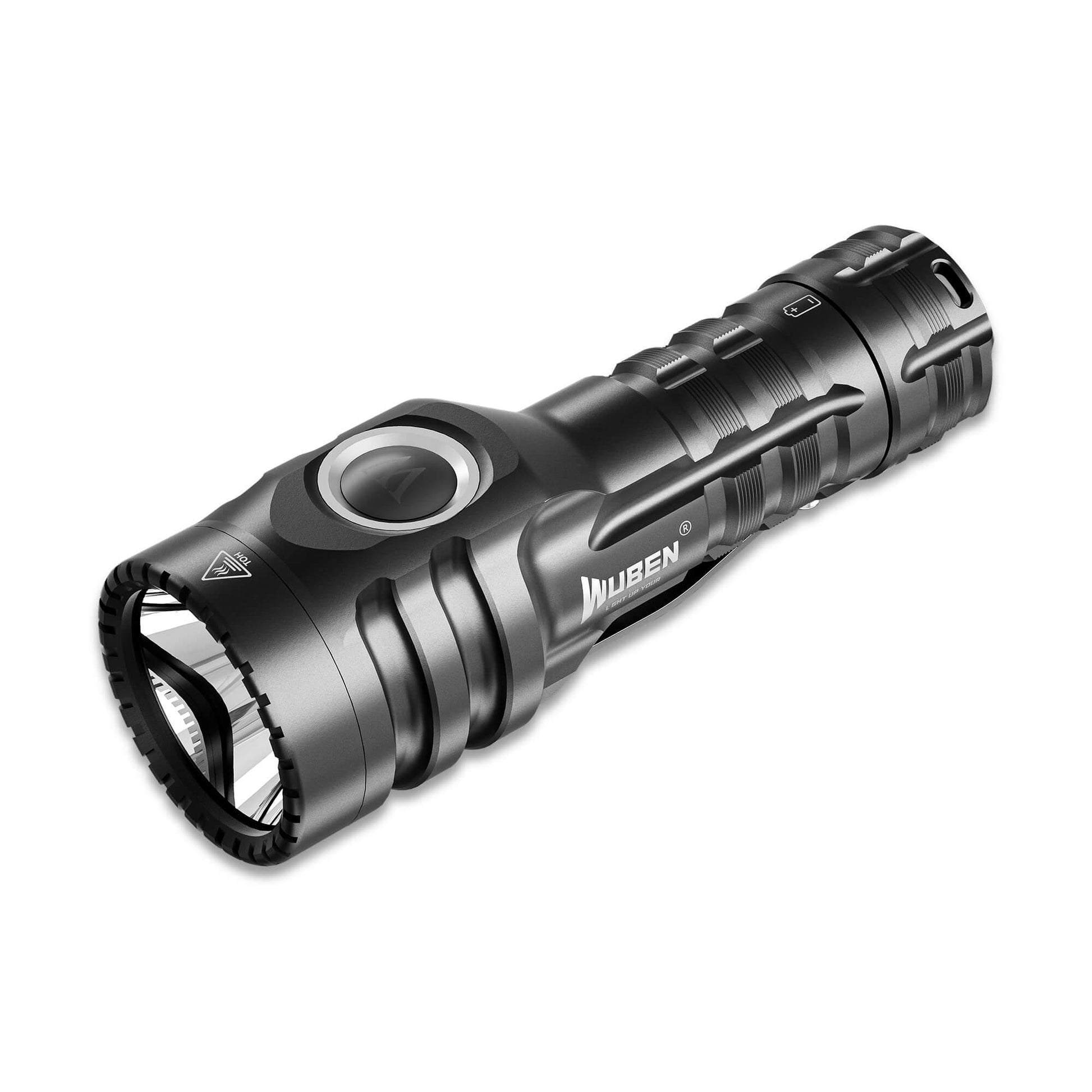 Wuben E6 Small Steel Cannon Strong  Flashlight - Button Switch