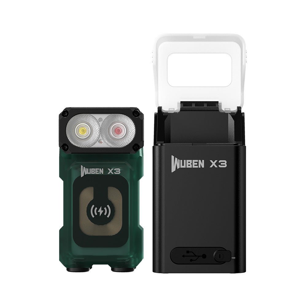 WUBEN X3 Mini Flashlight with Rechargeable Charging Box 180 Degree EDC  Keychain Flashlight Twist Ip65 Waterproof Magnet Pocket Flashlight 10 Mode