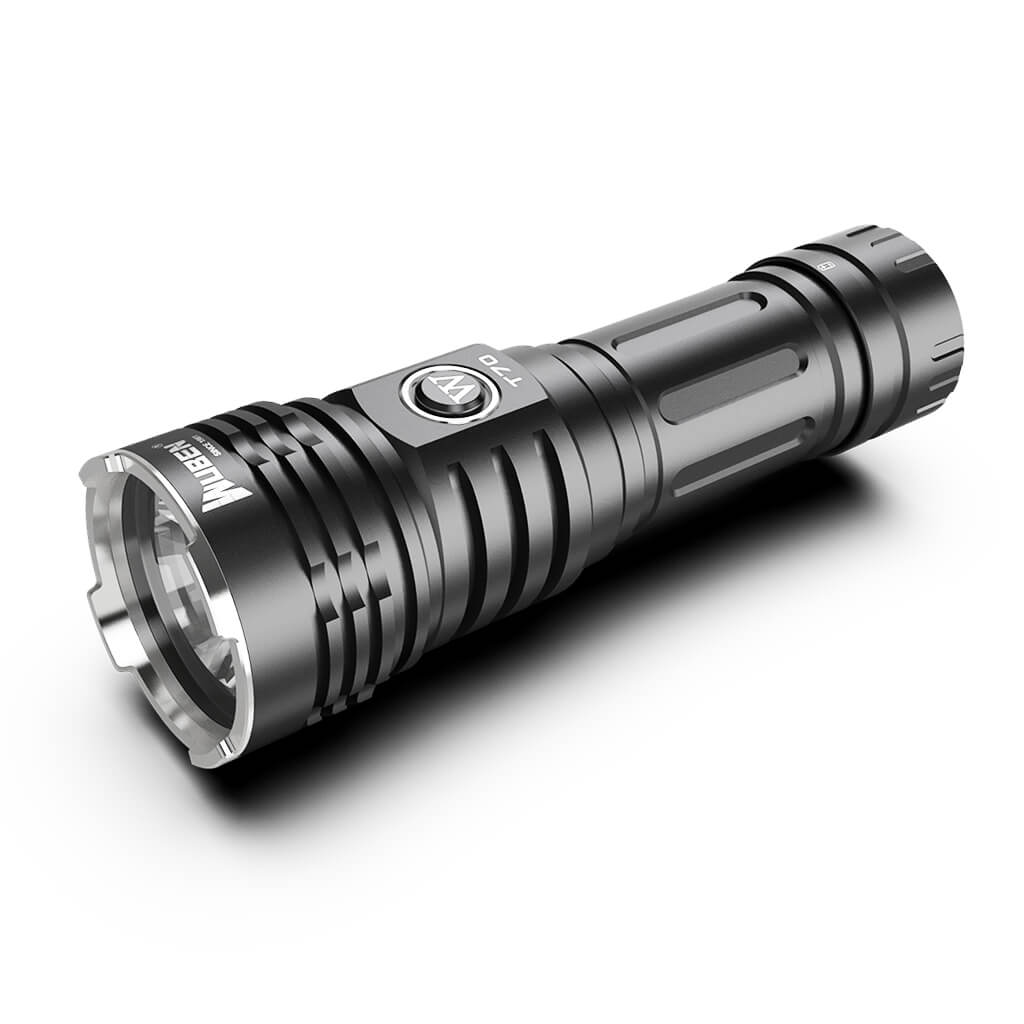 Wuben T70 Tactical Flashlight - 4200 Lumens - Black-Side