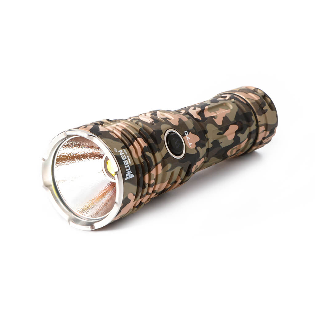 Wuben T70 Tactical Flashlight - 4200 Lumens - Camo-Side