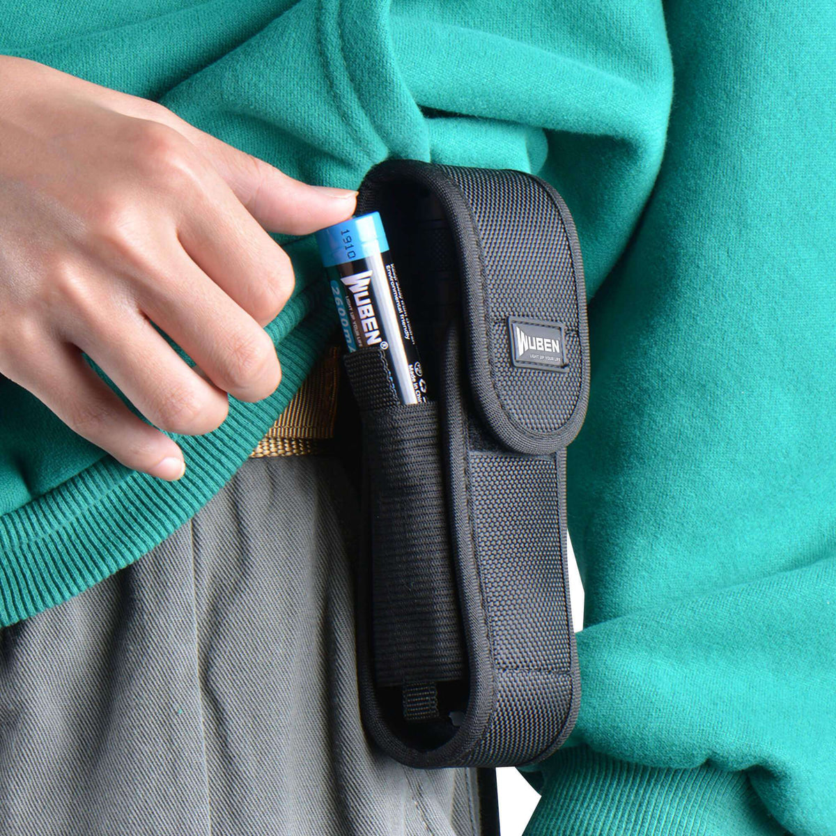 WUBEN LED Flashlight Holster Nylon Holder Belt Carry Case Adjustable Flashlight Pouch 5.9''x1.6'' - WUBEN