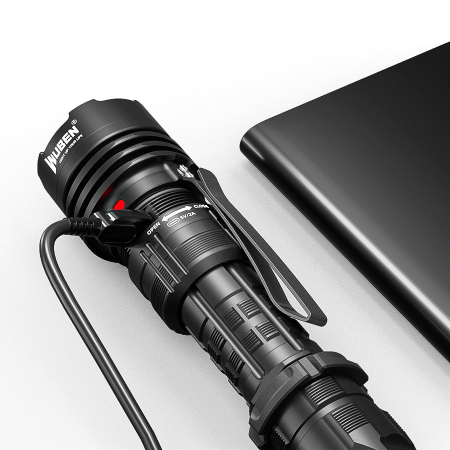 WUBEN T1 Tactical EDC Camping Flashlight - 2000 Lumens