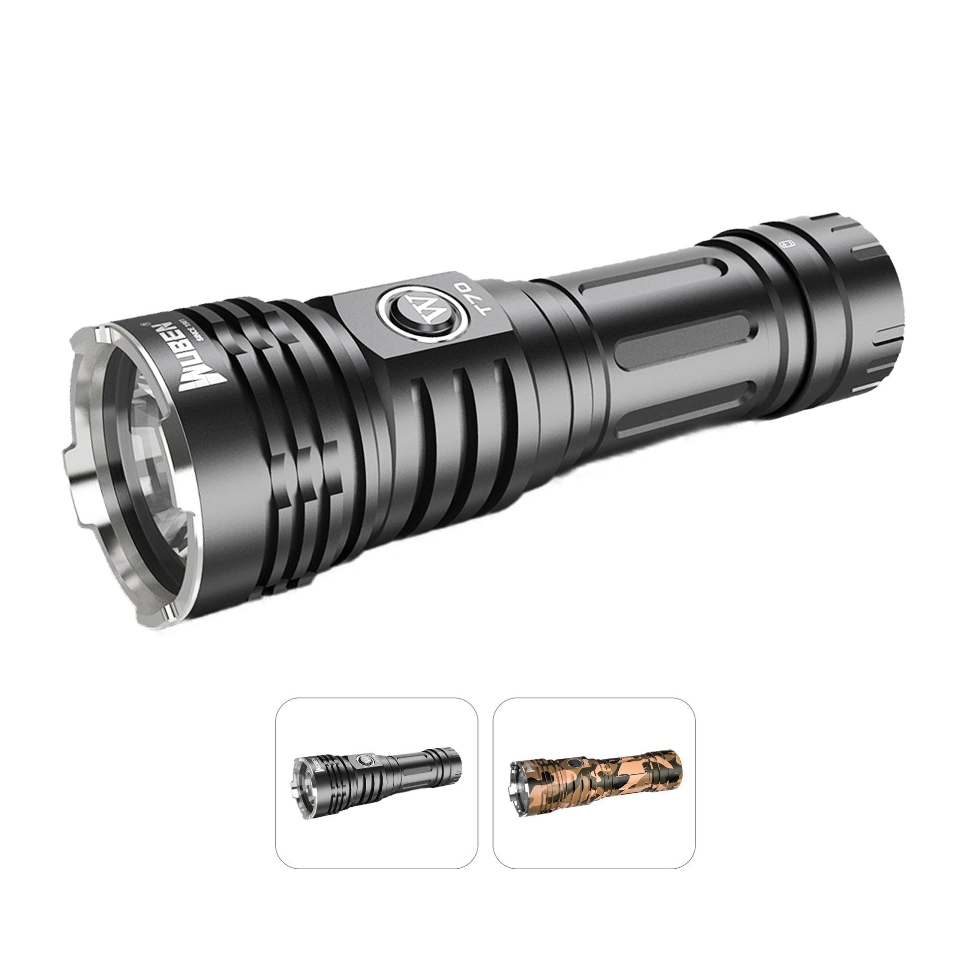 Wuben T70 Tactical Flashlight - 4200 Lumens - Camo-Side